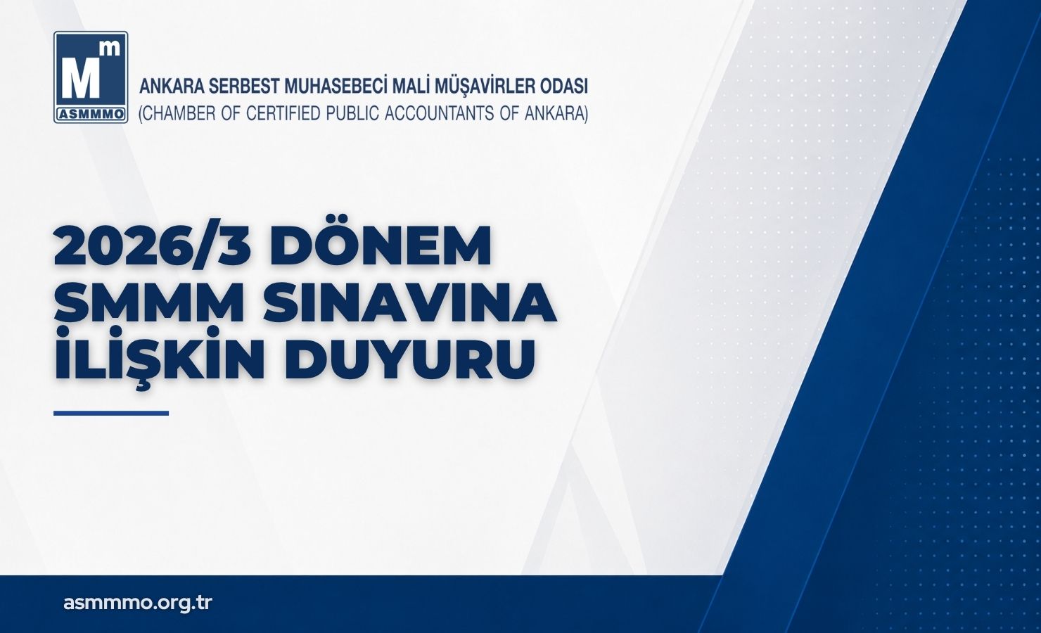 SMMM SINAVINA İLİŞKİN DUYURU